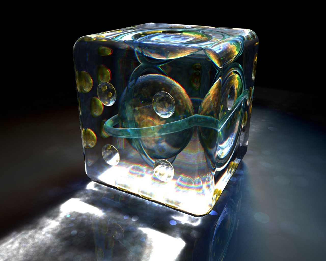 Стеклянный куб 3d арт