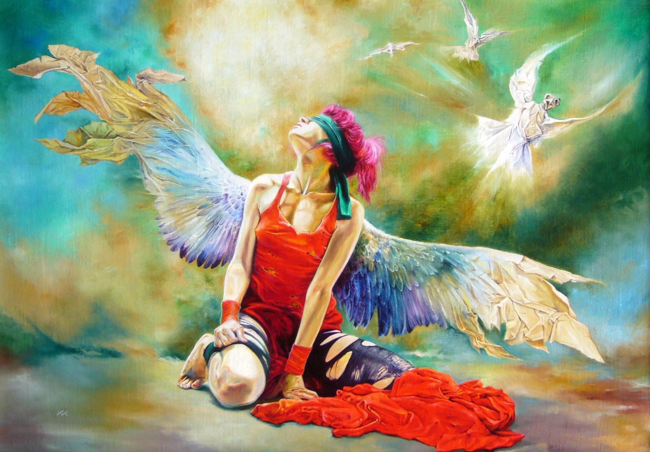 Картина девушка с крыльями
