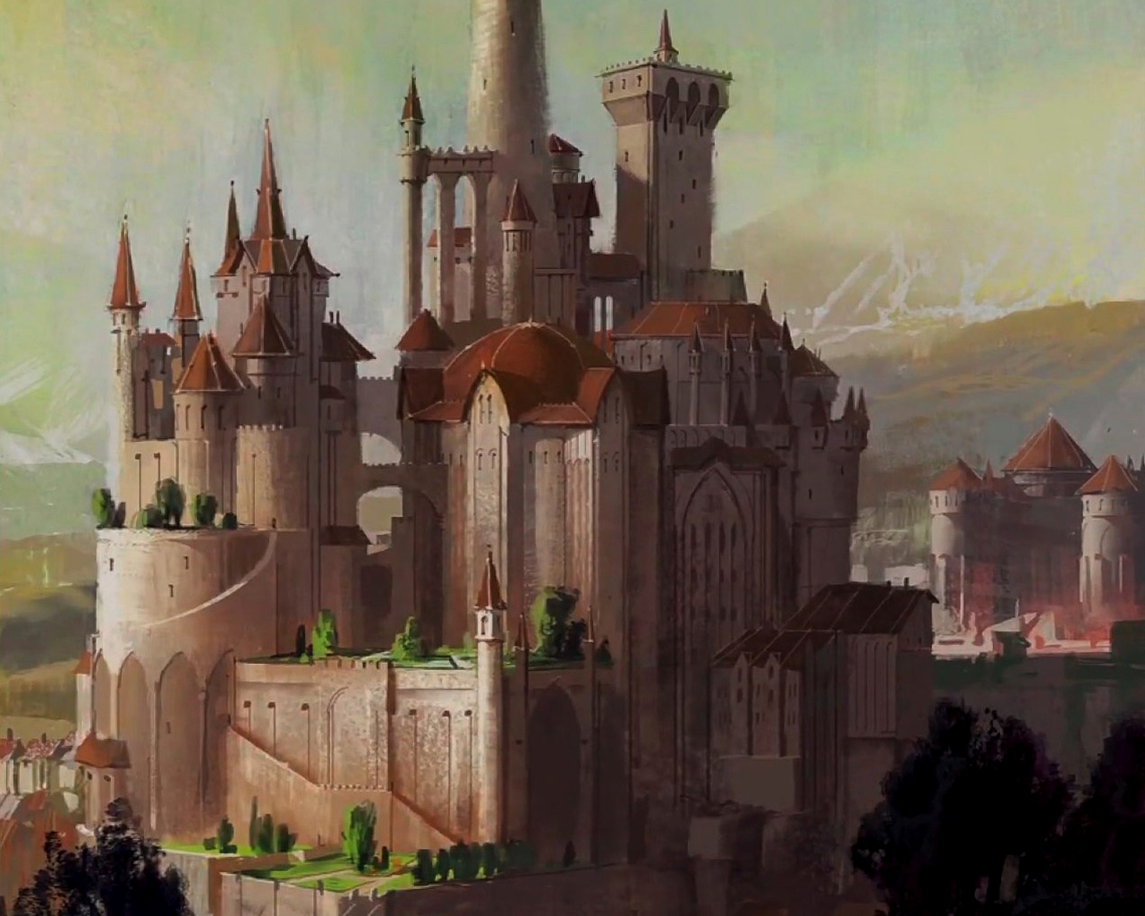 Средневековый замок фэнтези