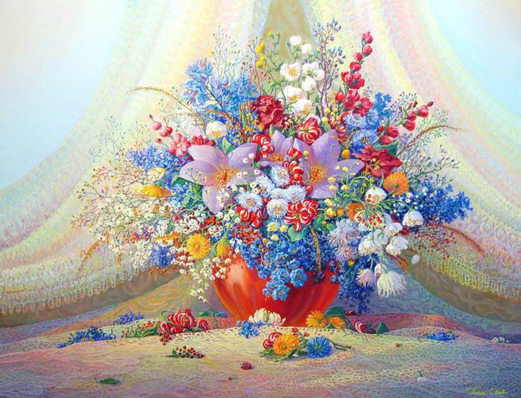 Живопись цветочные картины Сергея Панина