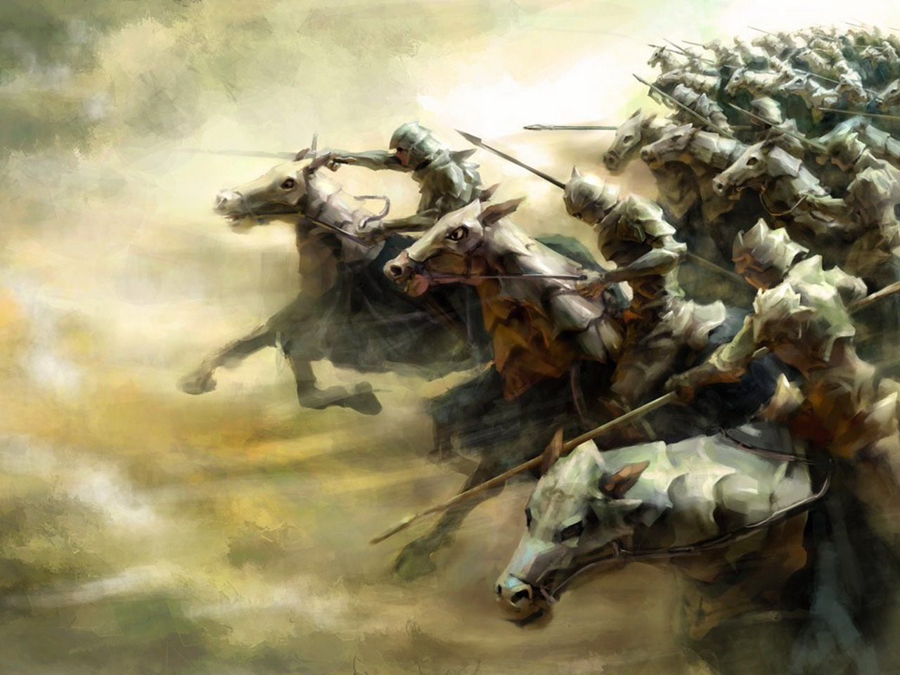 Битва фэнтези арт атака конницы