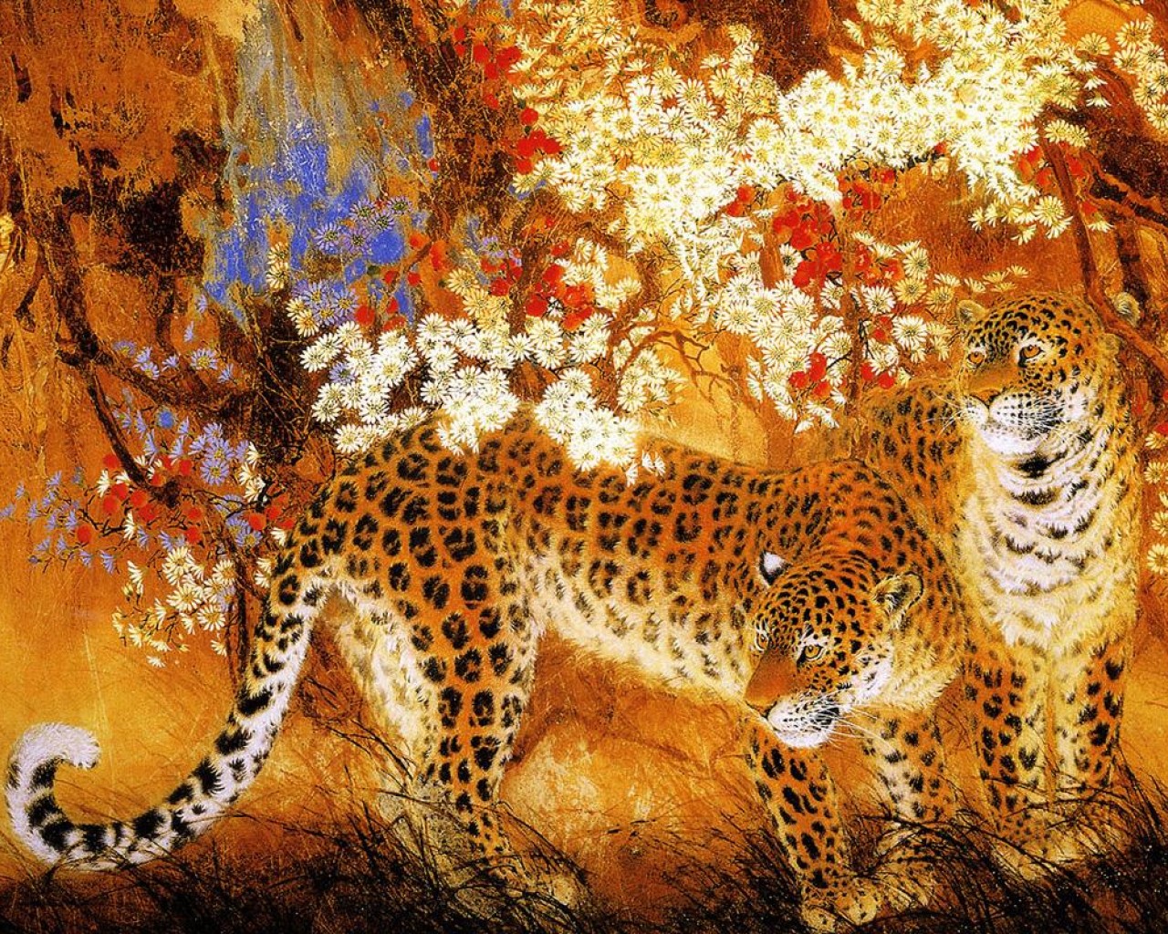 Леопард живопись