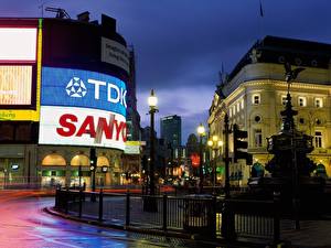 Картинка Дома Великобритания Piccadilly Circus, London город