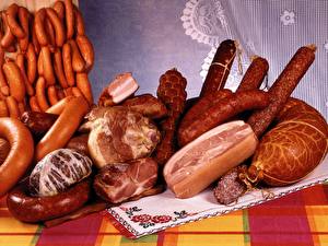 Фотография Мясные продукты Колбаса Продукты питания