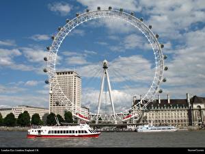 Фото Здания Великобритания London Eye Города