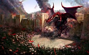 Фотография Драконы пробивает ворота крепости