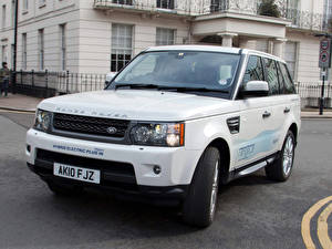 Обои для рабочего стола Land Rover Land Rover Range белый вид спереди автомобиль