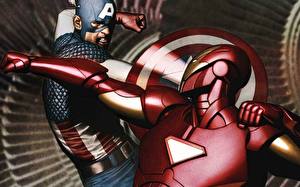 Фото Герои комиксов Железный человек герой Капитан Америка герой Фантастика