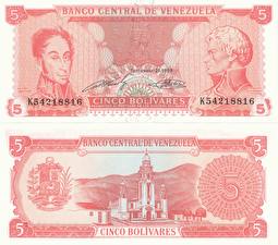 Картинки Деньги Банкноты 5 bolivars, Venezuela