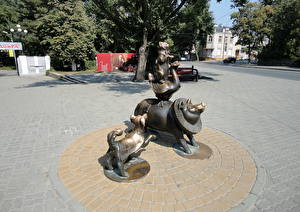 Обои для рабочего стола Памятники Каштанке, Таганрог город