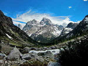 Фото Парки Горы Cascade Canyon, Grand Teton National Park [USA, Wyoming] Природа