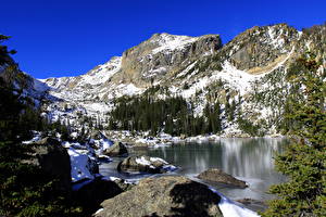 Картинки Парк Горы Lake Haiyaha  Rocky Mountain National Park, Colorado