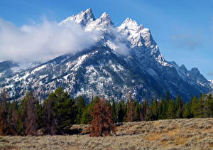 Обои для рабочего стола Парки Горы Rock Chuck Peak Grand Teton [USA, Wyoming] Природа