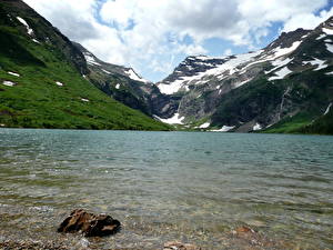 Картинки Парк Гора Glacier [USA, Montana] Gunsight Lake