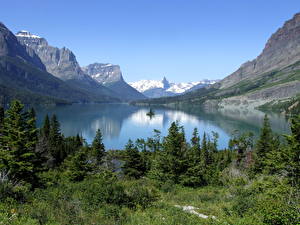 Картинки Парк Гора Glacier Saint Mary Lake