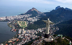 Обои Бразилия Рио-де-Жанейро Статуя Христа Спасителя