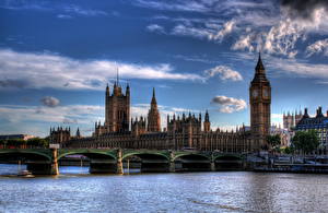 Фото Великобритания Parliament and Westminster Bridge город