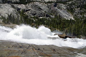 Обои для рабочего стола Парк Водопады Речка Штаты Йосемити Калифорнии LeConte Tuolumne Природа
