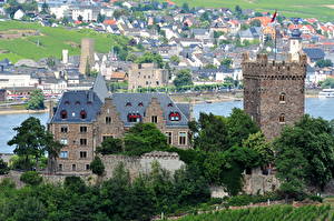 Обои Замок Германия Burg Klopp in Bingen