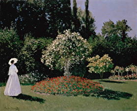 Картинка Картина Monet Claude - Woman in the Garden. Sainte-Adresse