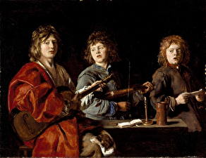 Фотографии Живопись Antoine Le Nain - Three Young Musicians