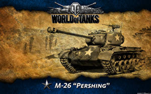 Фотографии World of Tanks Танки M-26 Pershing компьютерная игра