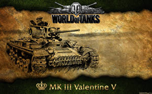 Фото WOT Танки MK III Valentine V компьютерная игра