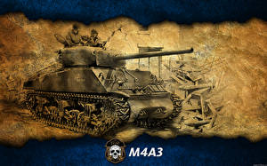 Фотографии World of Tanks Танки M4A3 Игры