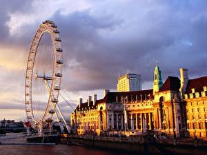 Обои Здания Великобритания London Eye Города